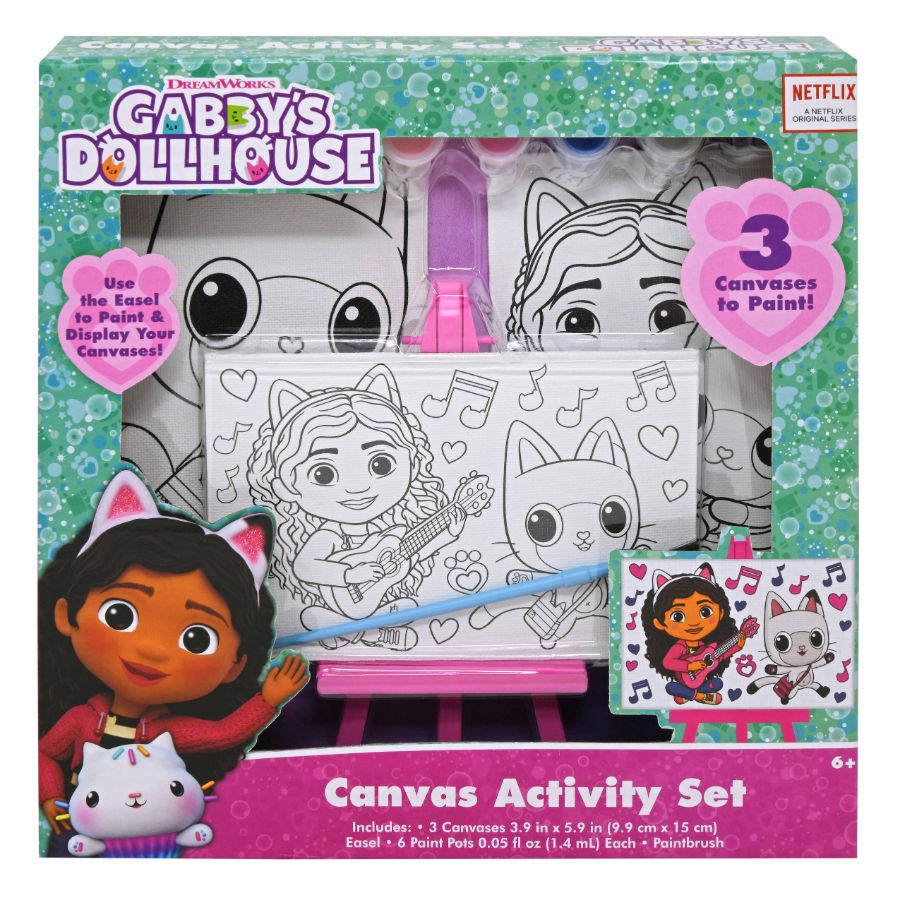 Gabbys Dollshouse Paint On Canvas With 3 Canvases & Paints