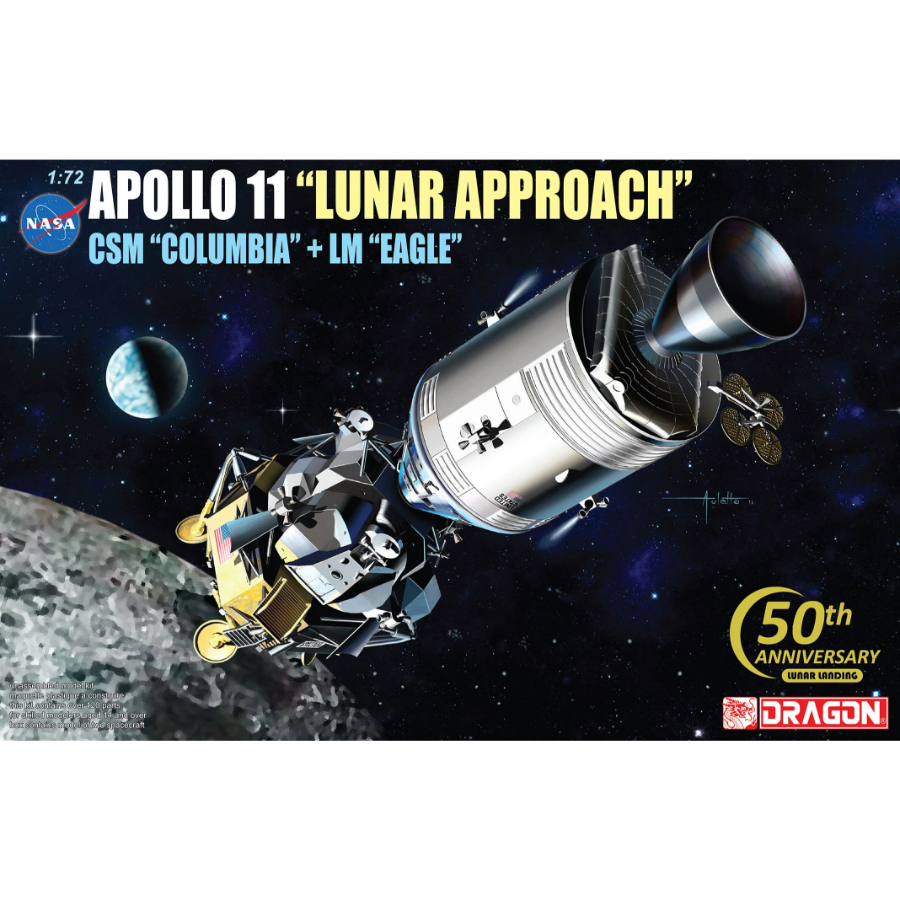 Dragon Model Kit 1:72 Apollo 11 Lunar Approach CSM Columbia & LM Eagle