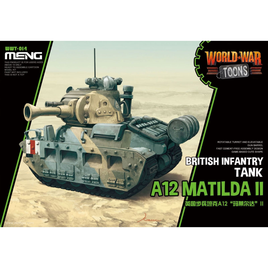 Meng Model Kit Cartoon Model World War Toons A12 Matilda II British Infantry Tank