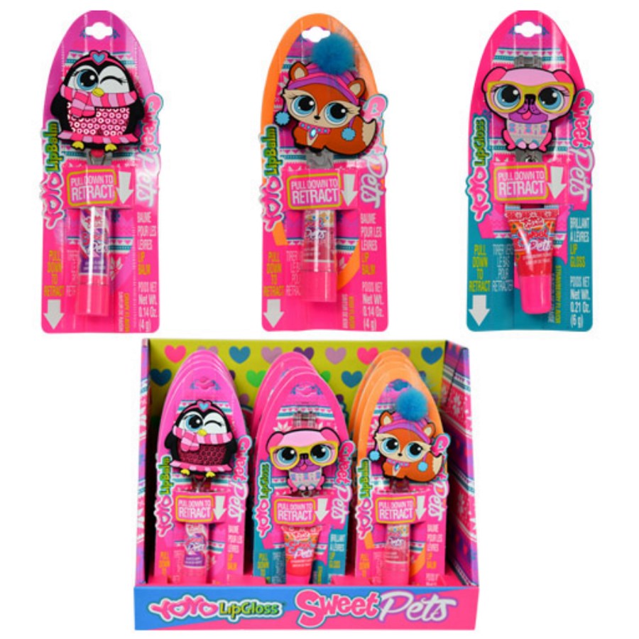 Yoyo Sweet Pets Retractable Lip Gloss Assorted