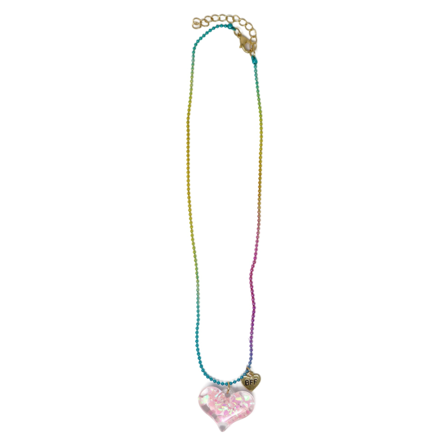 Best Friends Confetti Heart Necklace Set