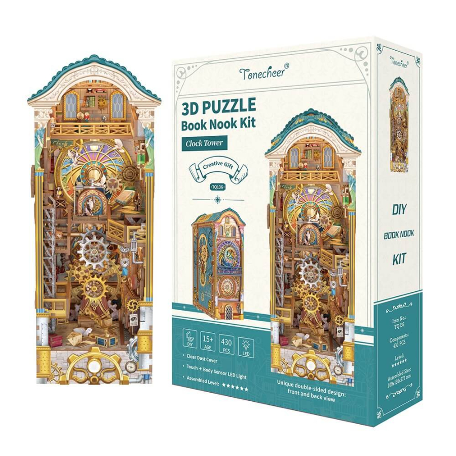 Tonecheer Book Nook Model Kit Clock Tower