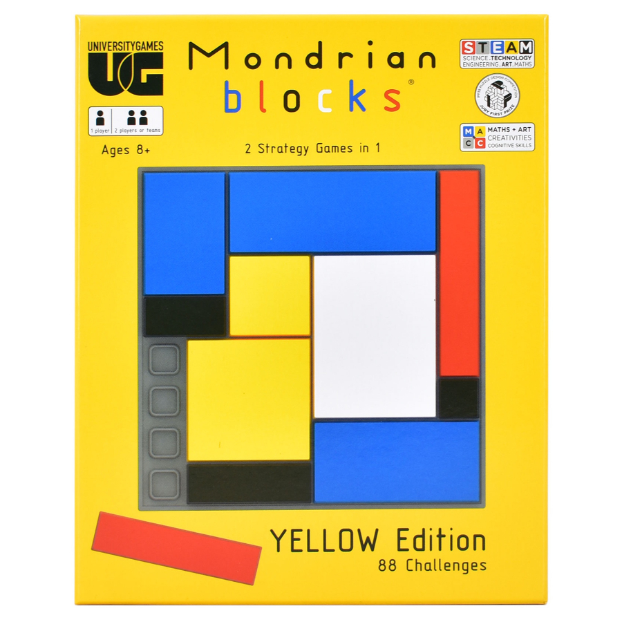 Mondrian Blocks Yellow Puzzle Game