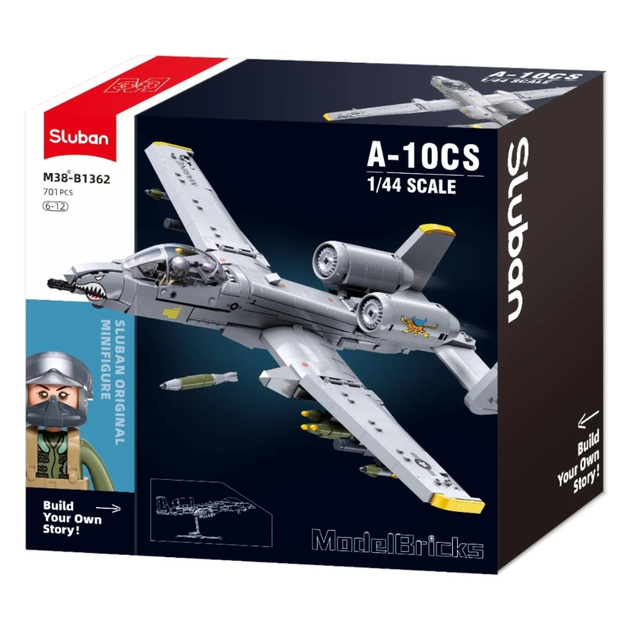 Sluban Building A-10 Attack Aircraft 1:44 Scale 701 Bricks