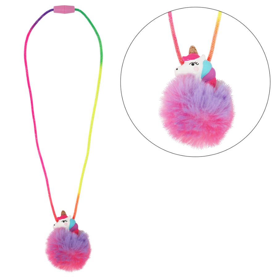 Unicorn Pom Pom Necklace