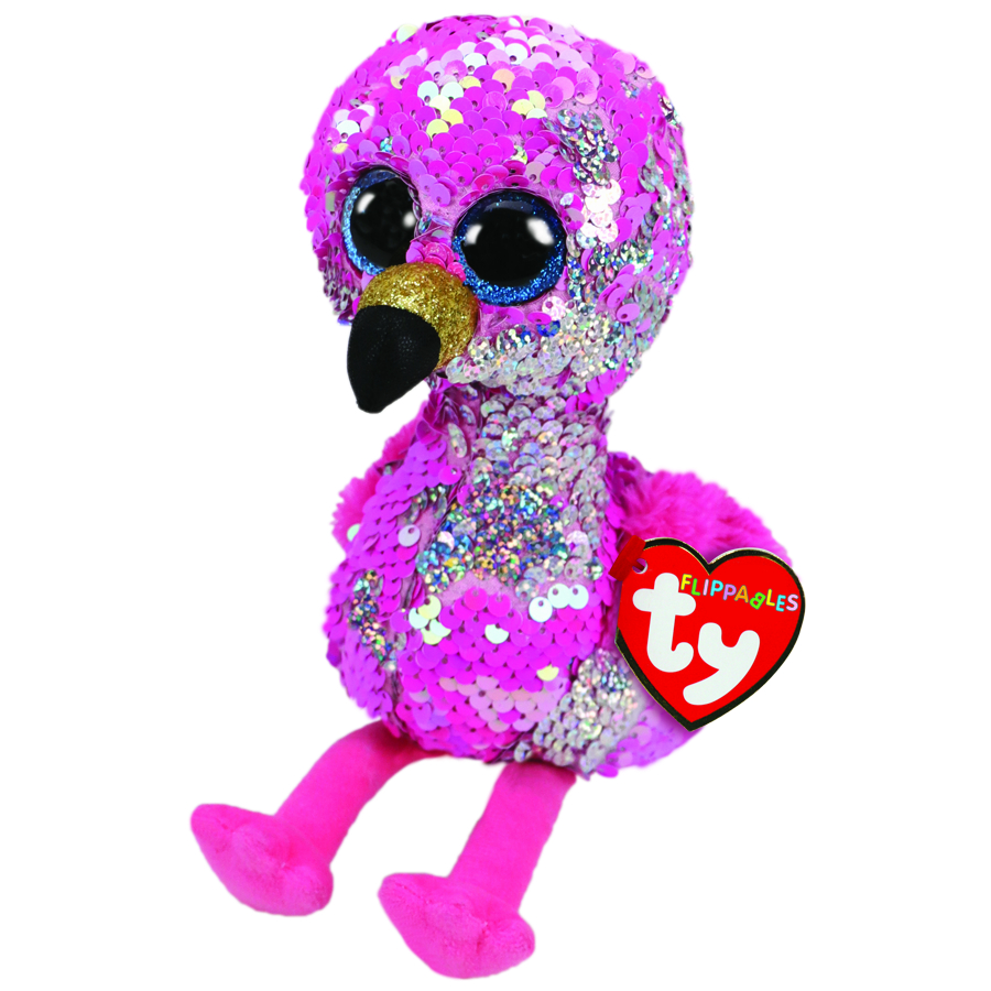 Beanie Boos Flippables Regular Plush Pinky Pink Flamingo