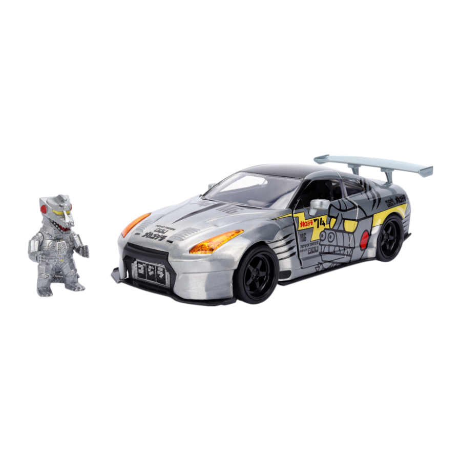 Jada Diecast 1:24 Godzilla 2009 Nissan GT-R R35 Ben Sopra With MechaGodzilla Figure