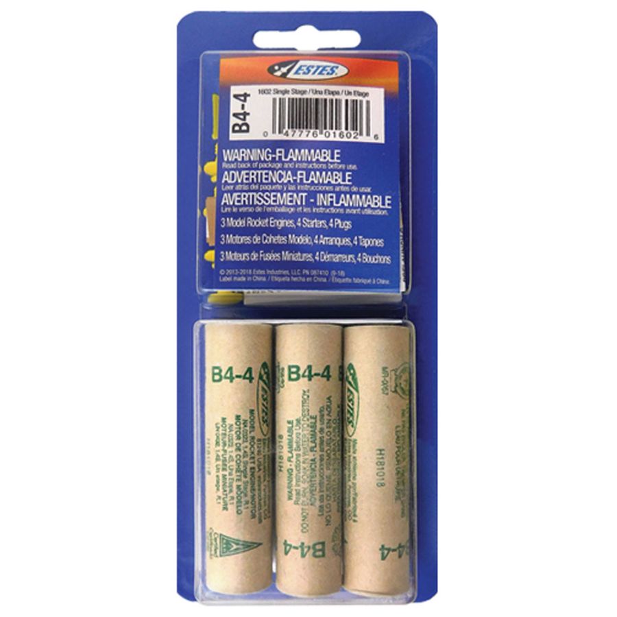 Estes Rockets 18mm Standard Engine B4-4 3 Pack