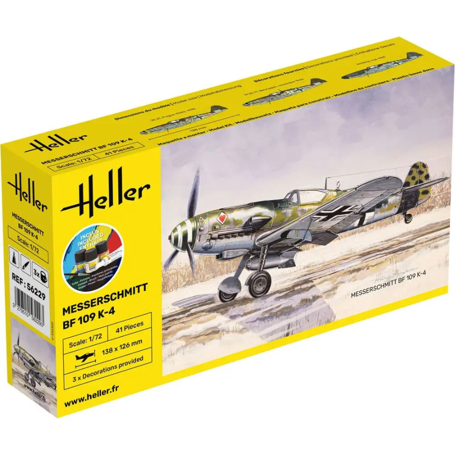 Heller Model Kit 1:72 Starter Kit Messerschmitt BF 109 K-4