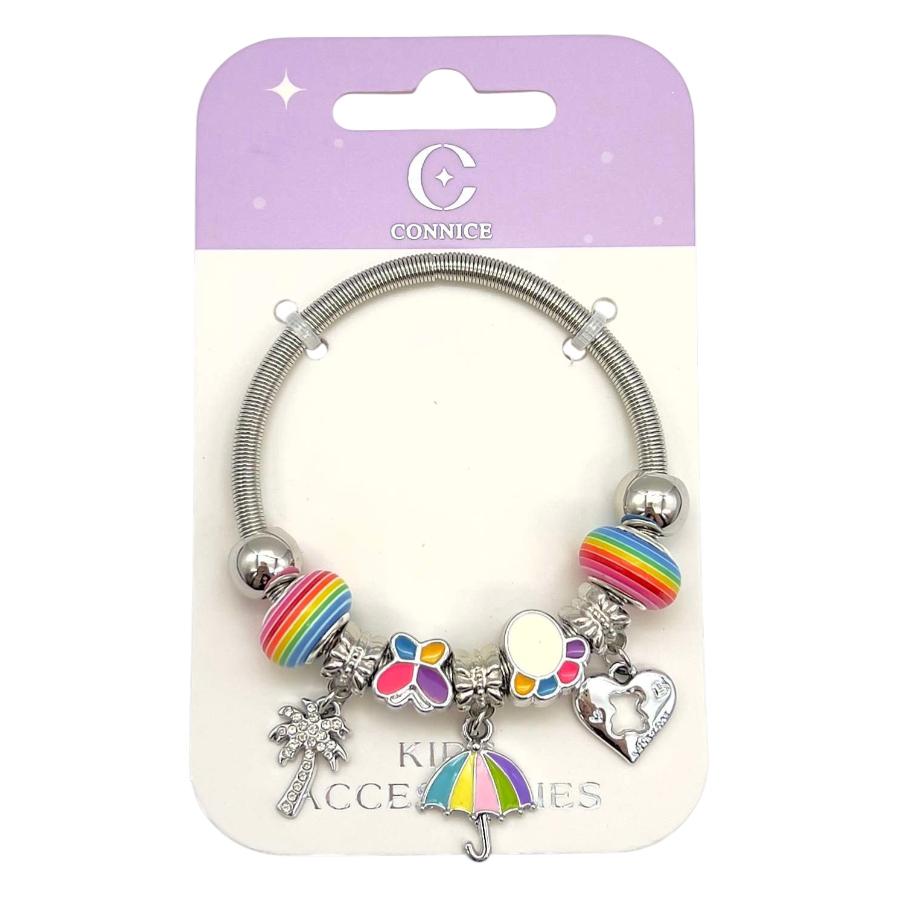 Kids Metal Bracelet With Rainbow Accessories