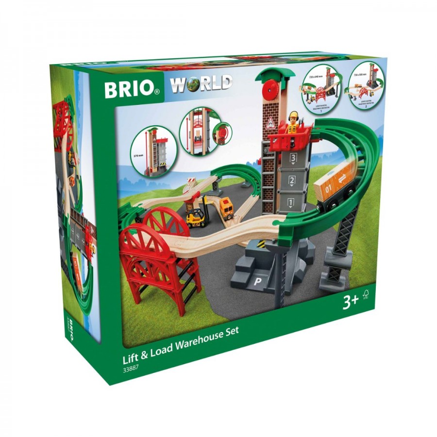 Brio Wooden Train Set Lift & Load Warehouse 32 Pieces