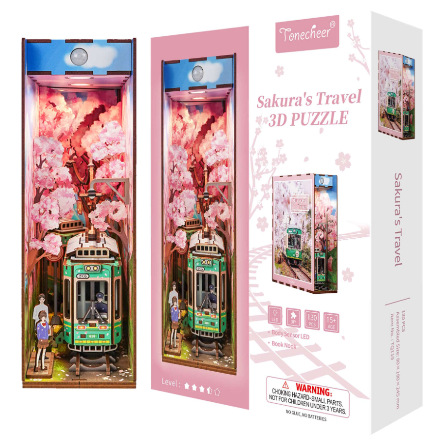 Tonecheer Book Nook Model Kit Sakuras Travel