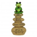 Frog On Rock Cairn With Message 16cm Assorted