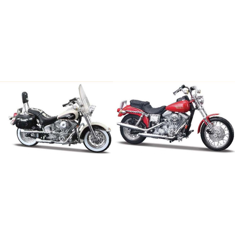 Maisto Diecast 1:18 Harley Davidson Motorcycle Duos From The 1990s 2 Pack