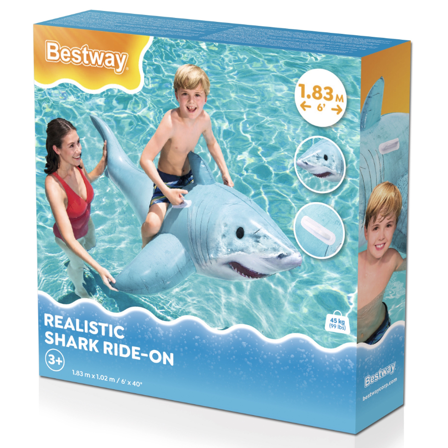 Bestway Inflatable Pool Toy Shark Ride On 1.8m