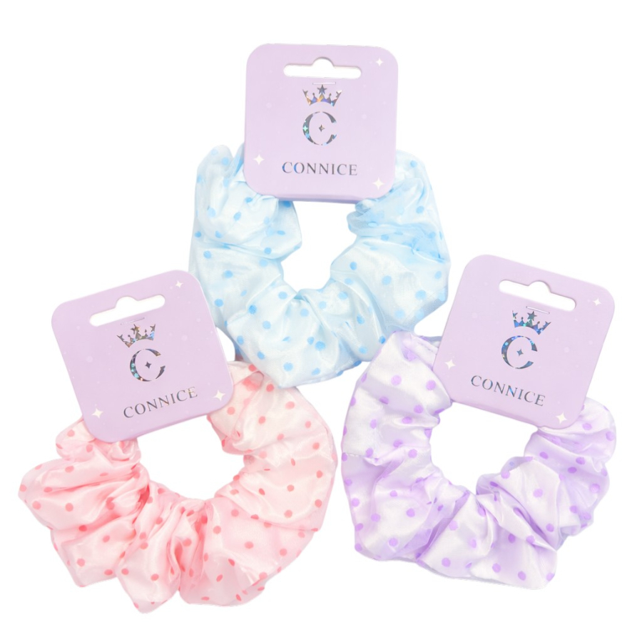 Kids Scrunchies Spotted Double Layer Assorted
