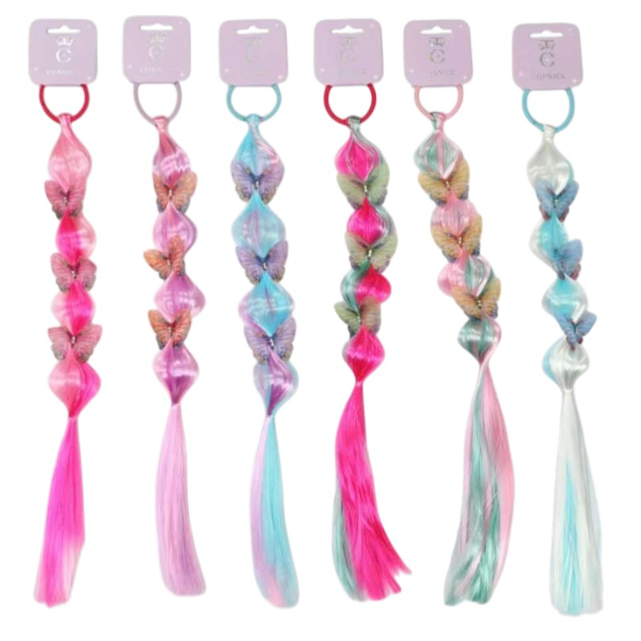 Kids Hair Extensions Lantern Braid With Butterfly Assorted