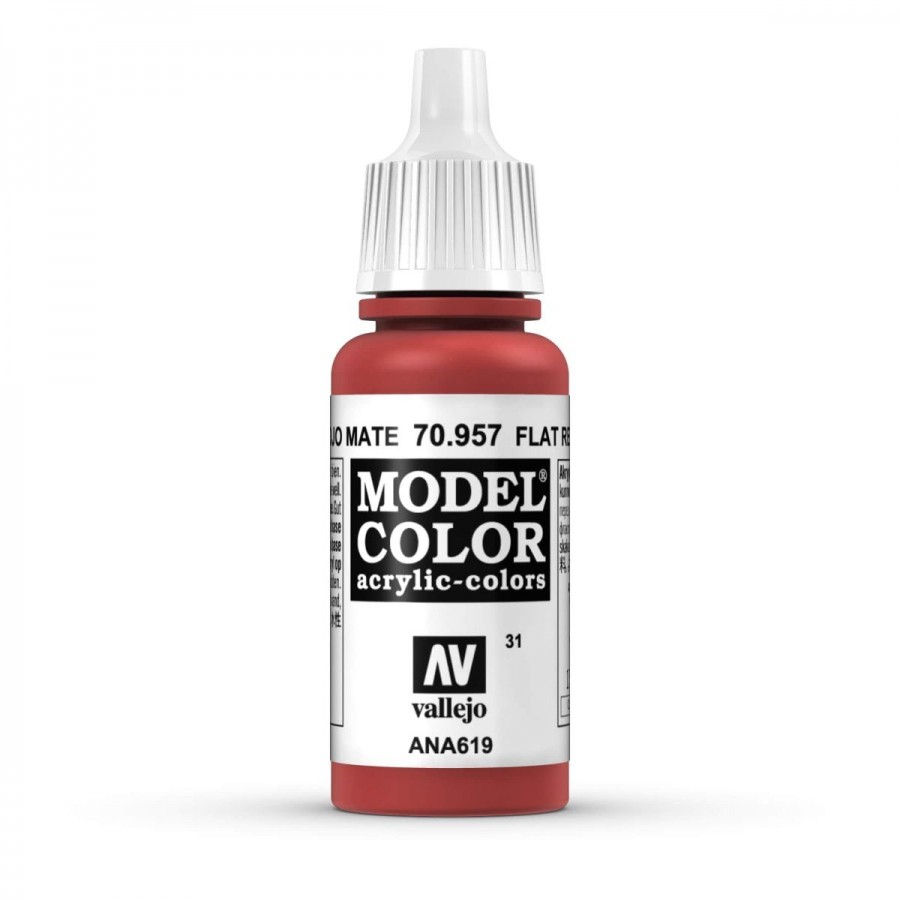 Vallejo Acrylic Paint Model Colour Flat Red 17-18ml