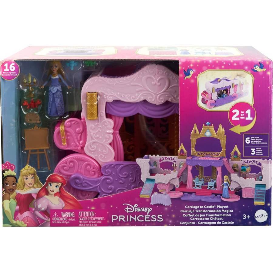 Disney Princess Carriage To Castle Playset & Doll