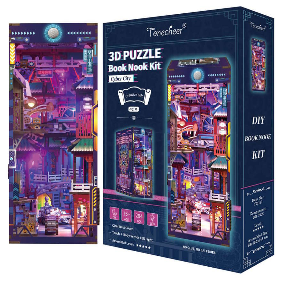 Tonecheer Book Nook Model Kit Cyber City