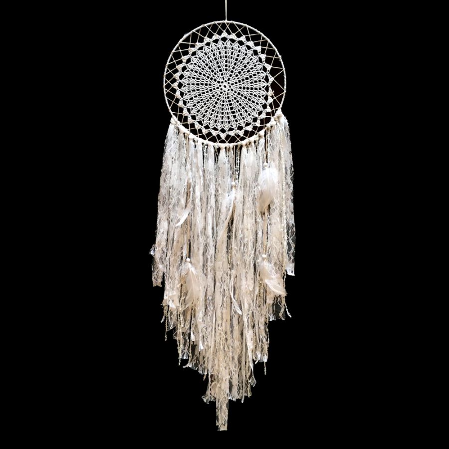 Dream Catcher Crochet White Lace 89cm