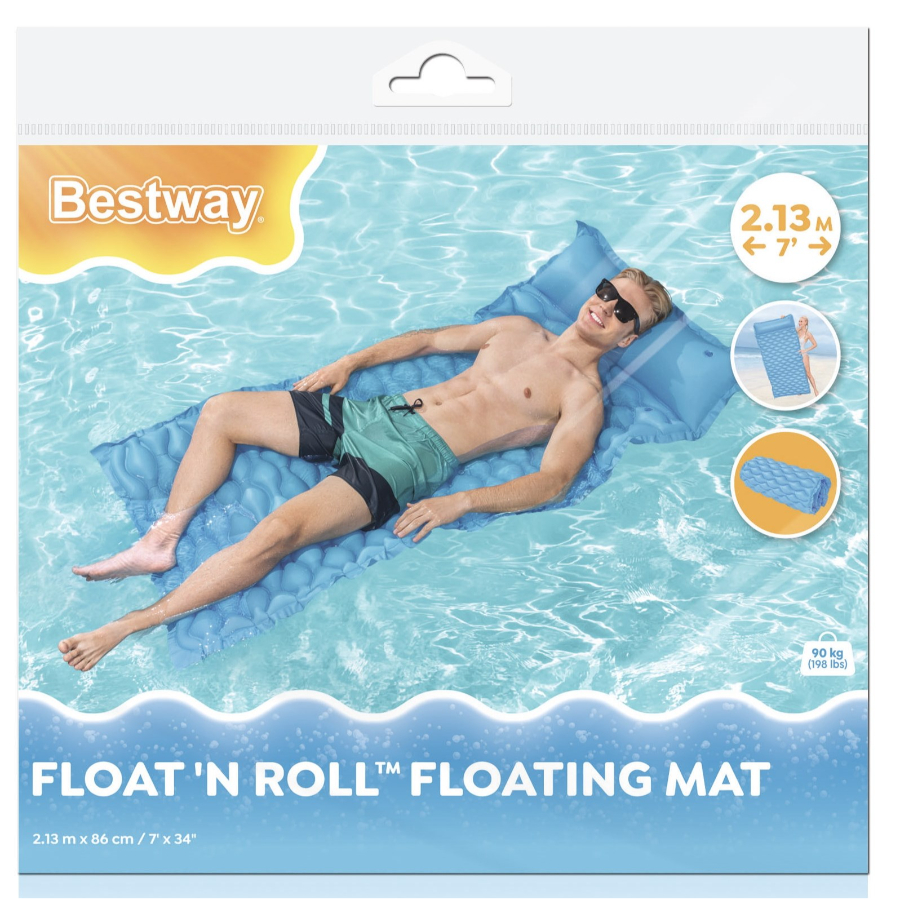 Bestway Inflatable Pool Toy Float N Roll Floating Mat Assorted | Toy ...