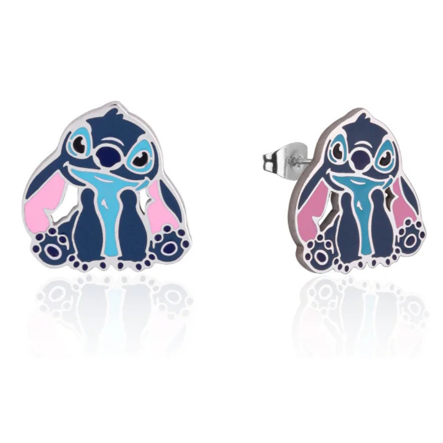 Disney Stitch Droopy Ear Stud Earrings Silver