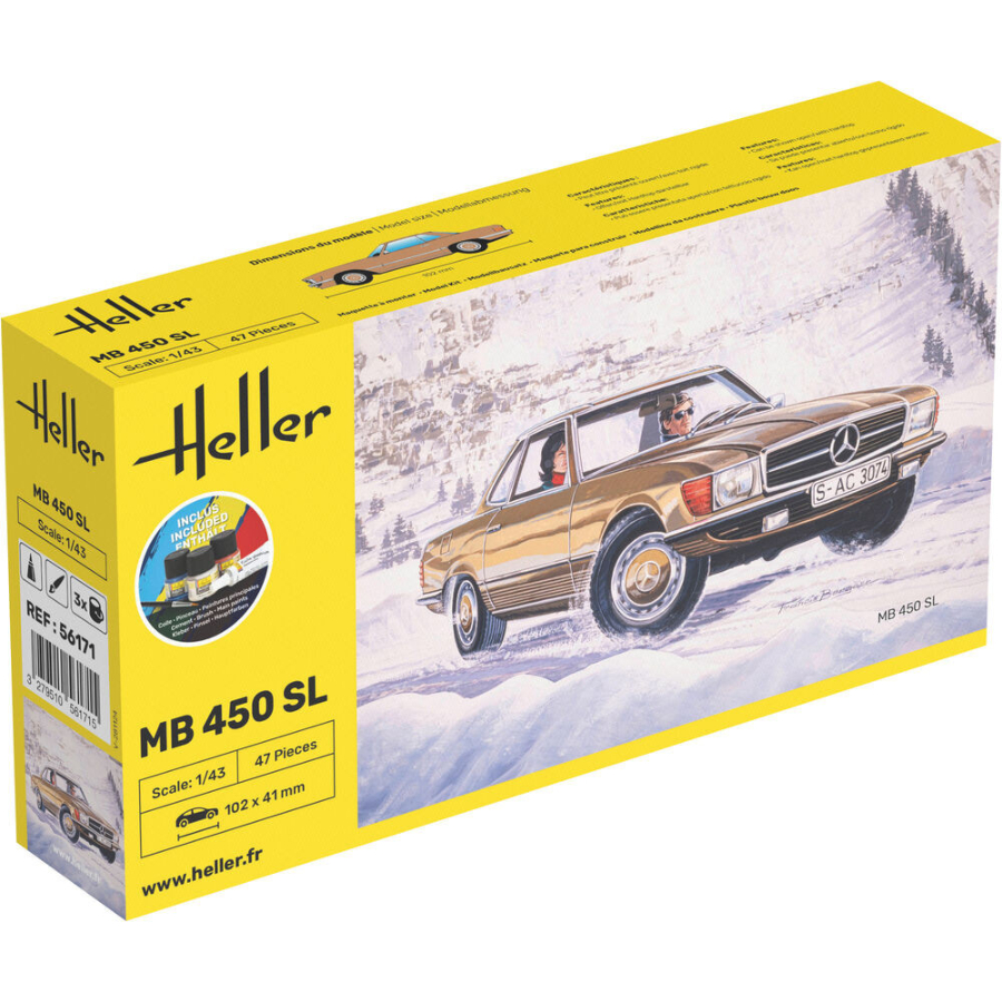 Heller Model Kit 1:43 Starter Kit Mercedes-Benz 450SL