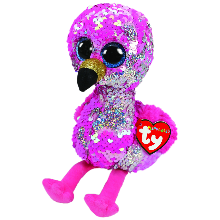 Beanie Boos Flippables Medium Plush Pinky Pink Flamingo