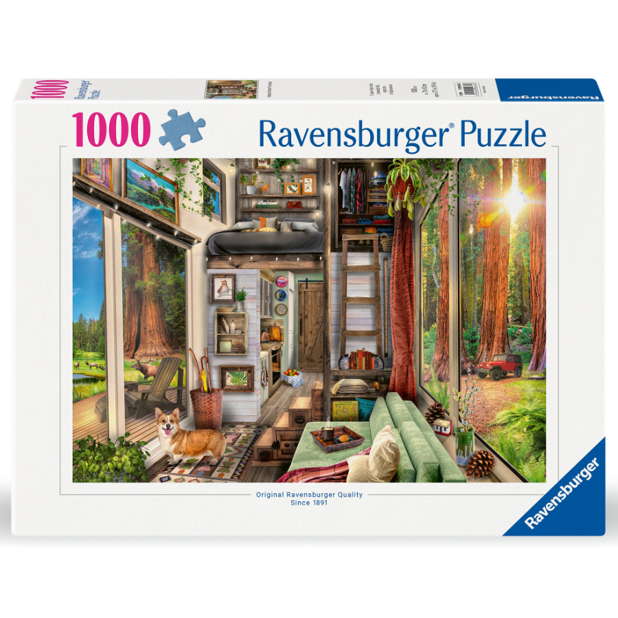 Ravensburger Puzzle 1000 Piece Redwood Forest Tiny House SF