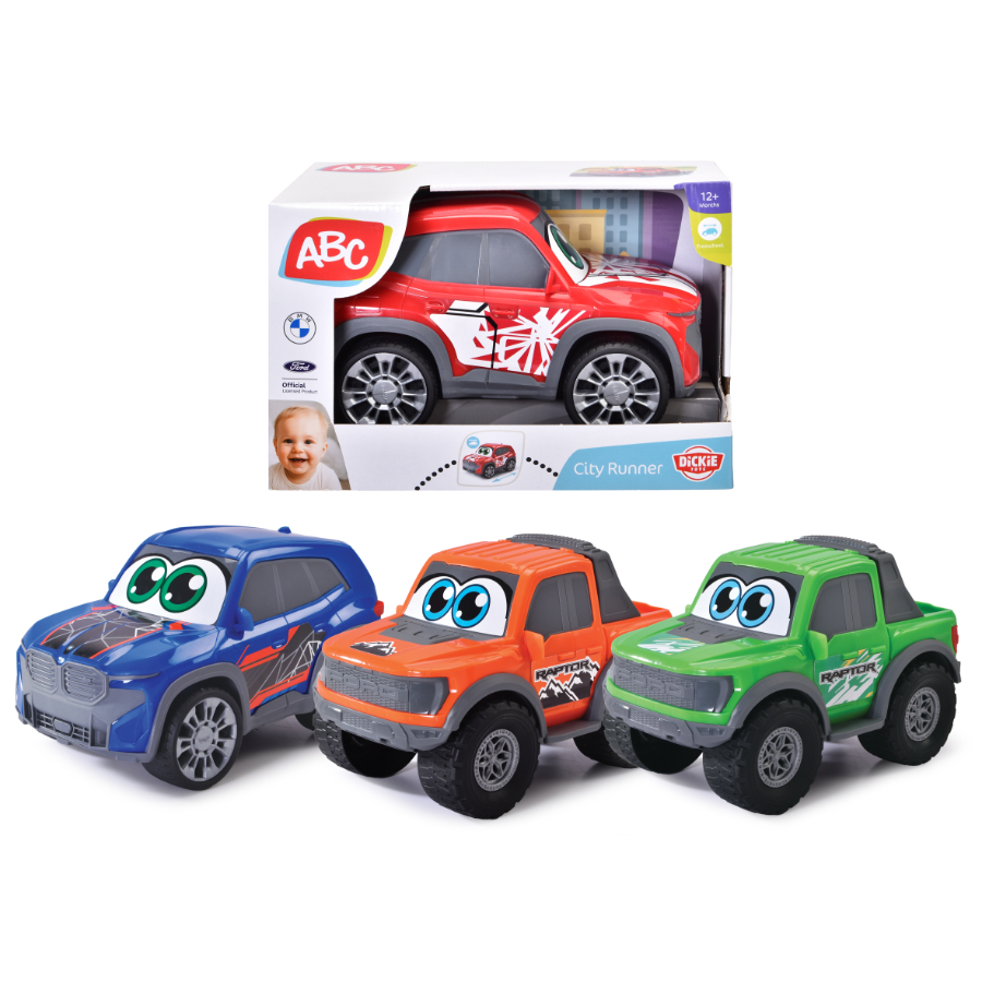 ABC City Runner Licensed Free Wheel Vehicle 27cm Assorted