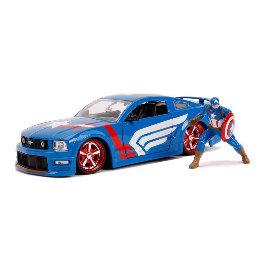 Jada Diecast 1:24 Captain America 2006 Mustang With Figure