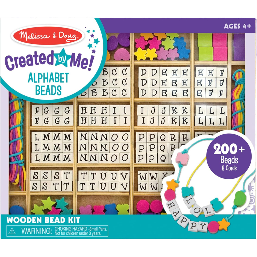 Melissa & Doug Wooden Stringing Beads Craft Set