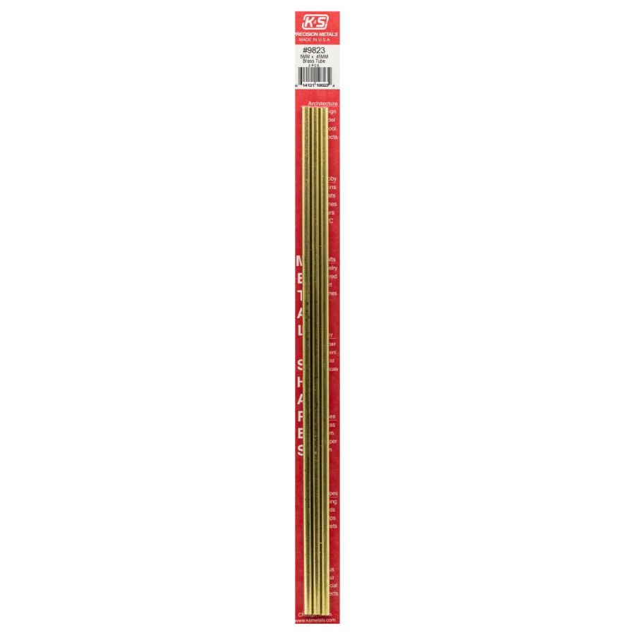 K&S Brass Round Tube 5.0 ODx300mm 0.45 Wall M0033 3 Pack
