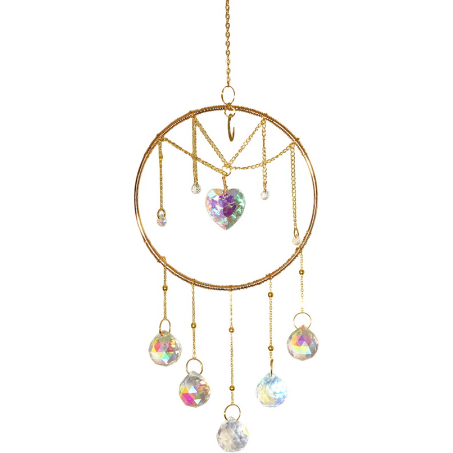 Suncatcher With Crystal Round Heart 43cm