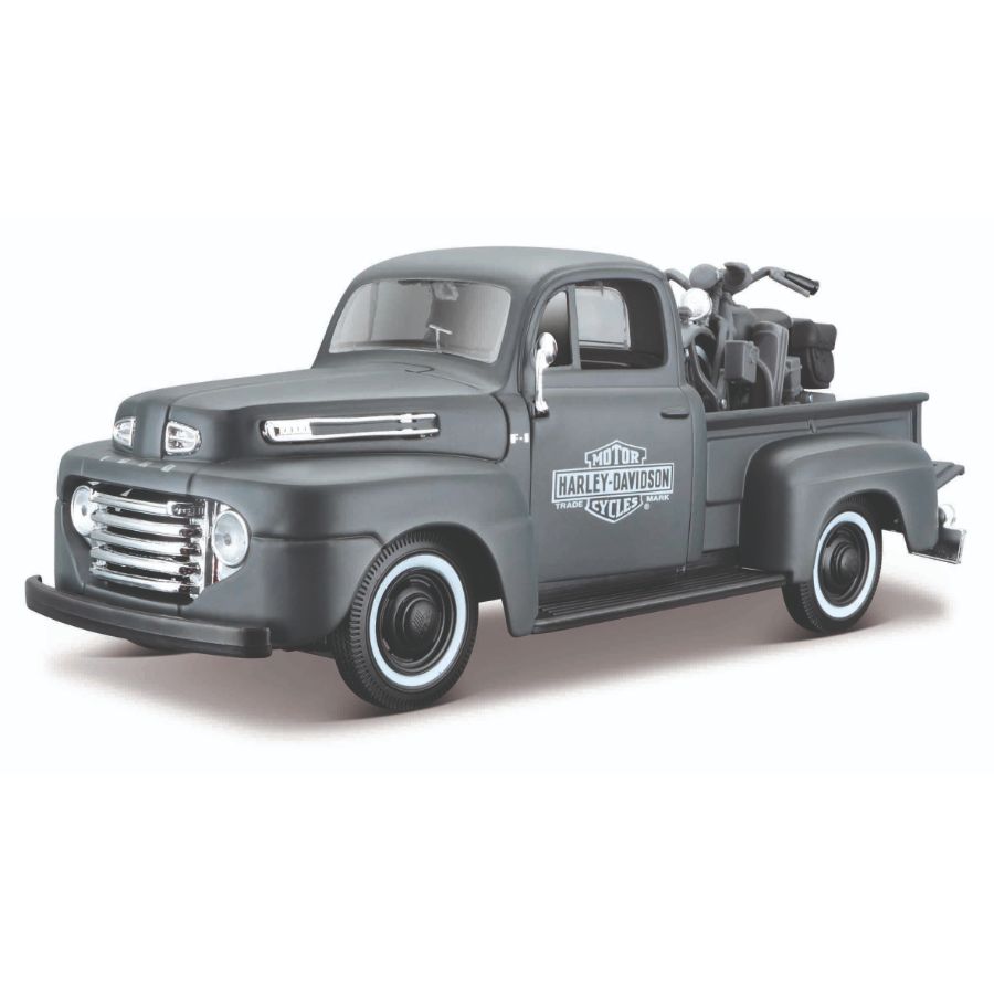 Maisto Diecast 1:24 Harley Davidson 1948 Ford F-1 Pickup & 1942 WLA Flathead