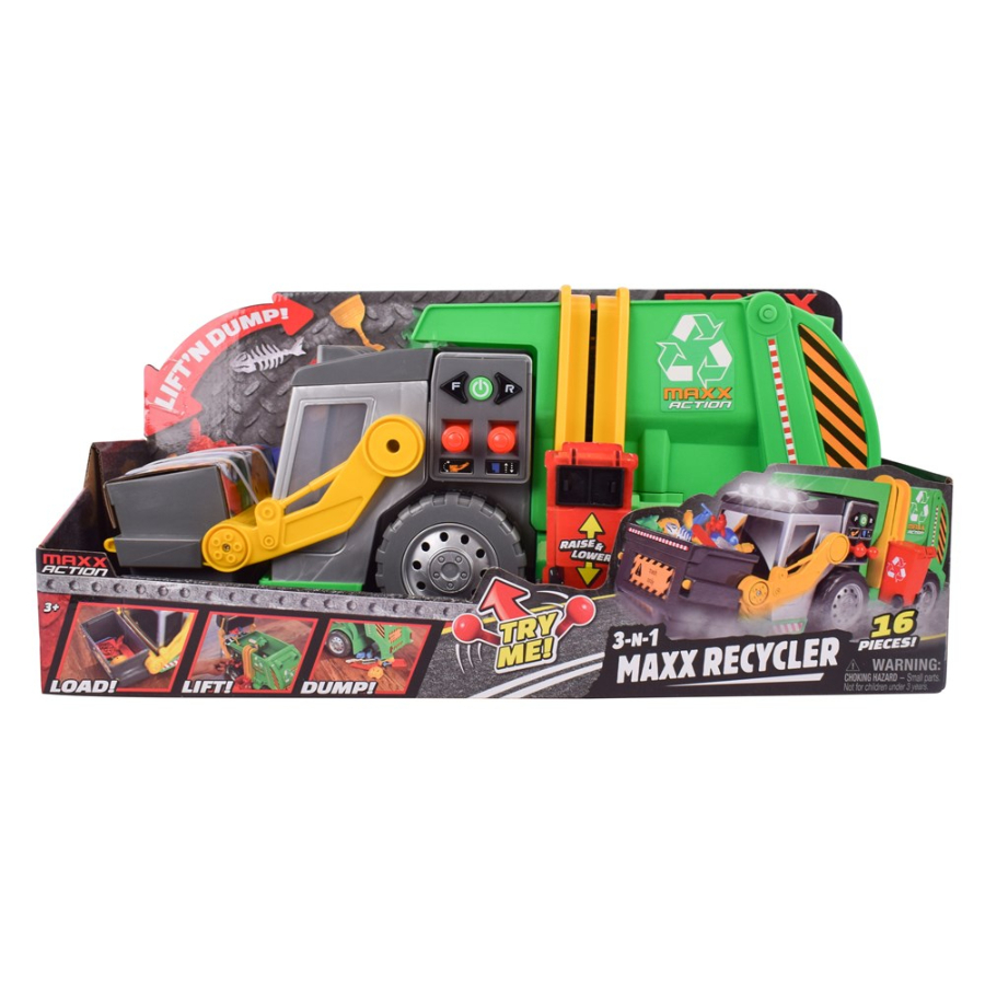 John Deere Motorised Maxx Action Recycle Truck With 15 Accessories