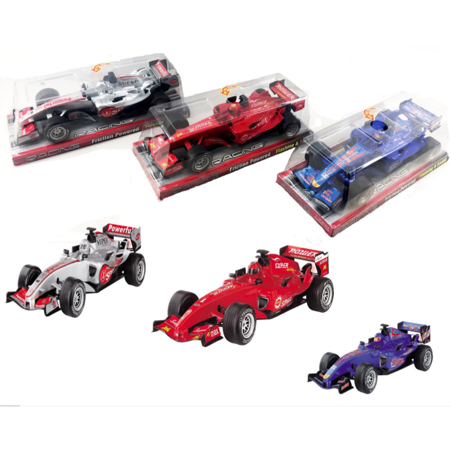 Formula 1 Racing Car Friction Powered With Lights & Sounds Assorted