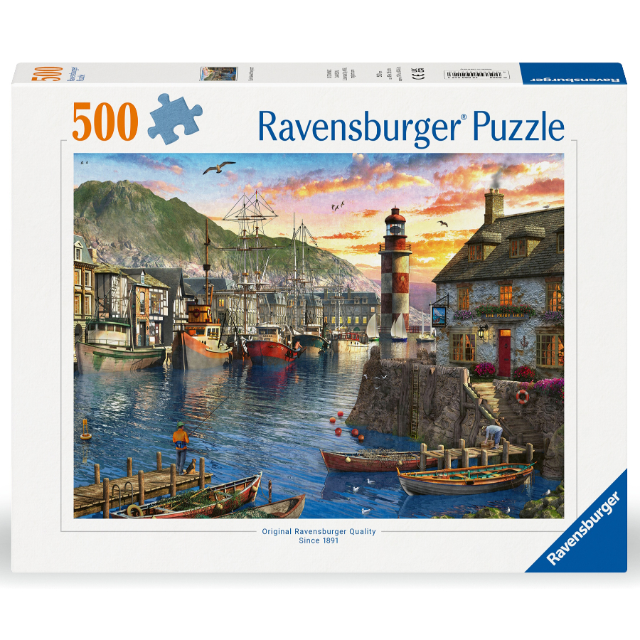 Ravensburger Puzzle 500 Piece Sunrise At The Port SF