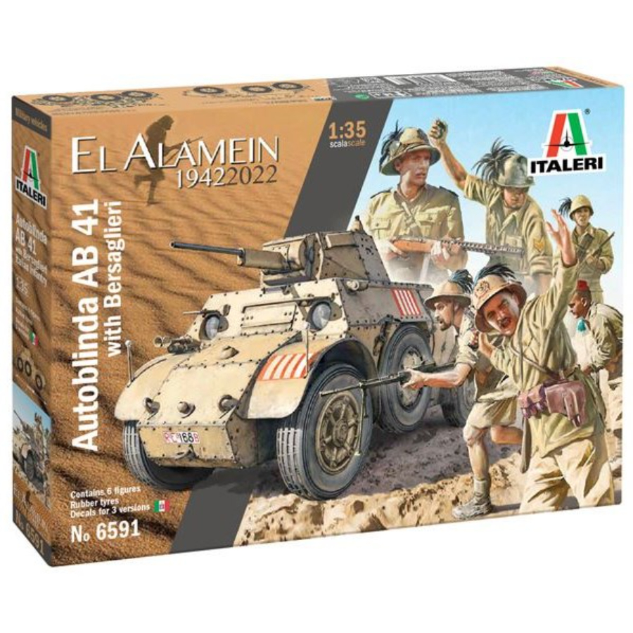 Italeri Model Kit 1:35 AB 41 With Bersaglieri Italian Infantry