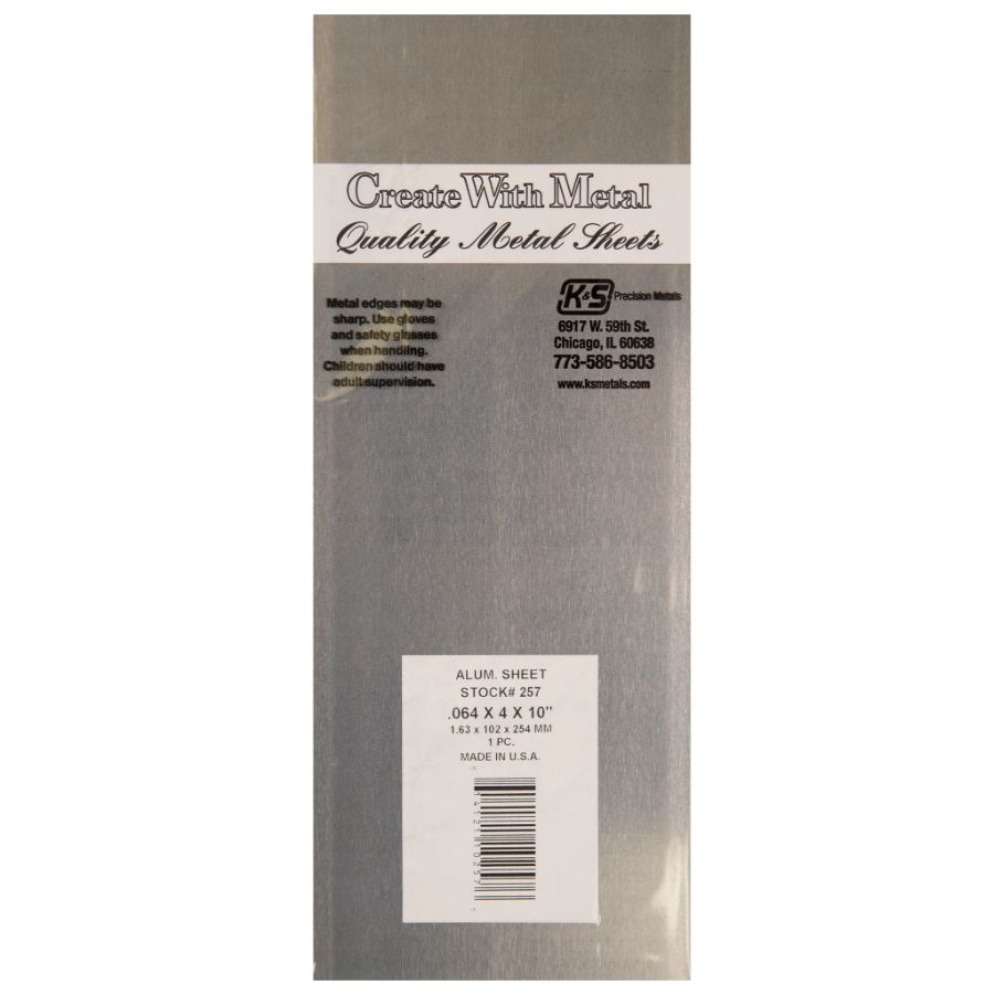 K&S Aluminium Sheet 0.064x4x10 Inches