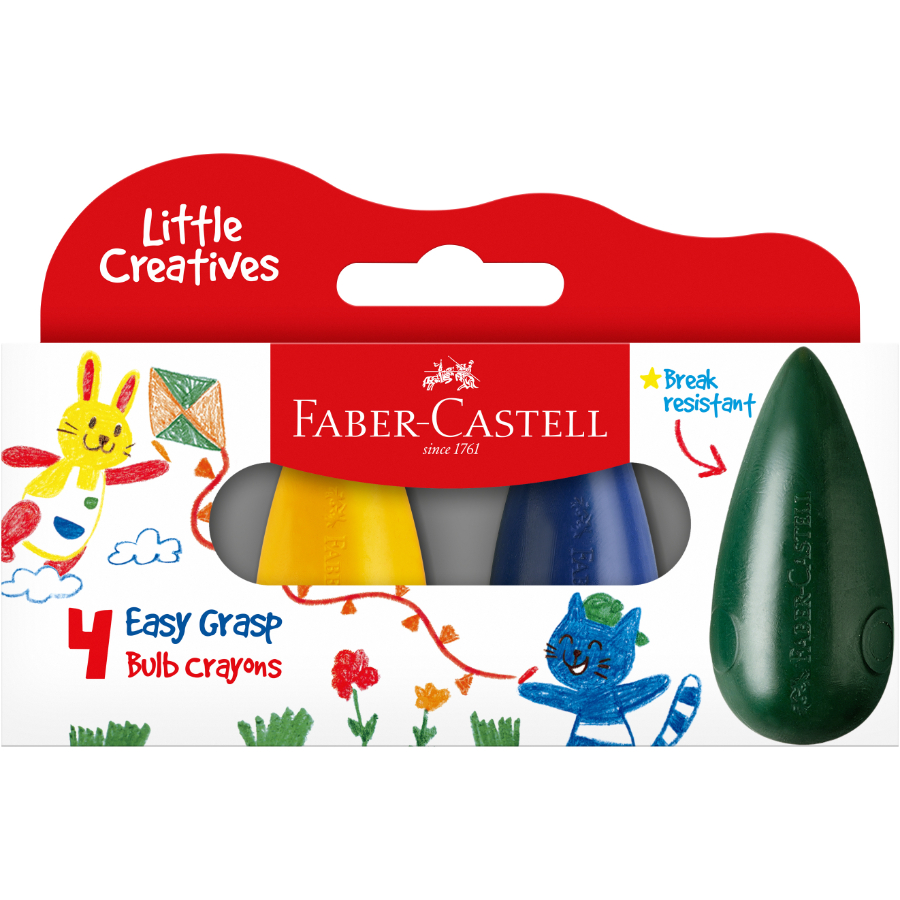 Faber Castell Little Creatives Easy Grasp Bulb Crayon 4 Pack