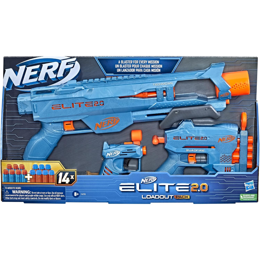 Nerf Elite 2.0 Loadout 3 Dart Blasters Pack