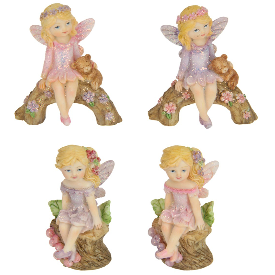 Fairy On Log 4.5cm Assorted