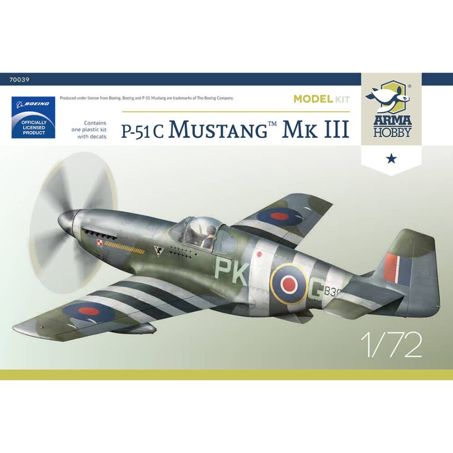 Arma Hobby Model Kit 1:72 P-51C Mustang Mk III