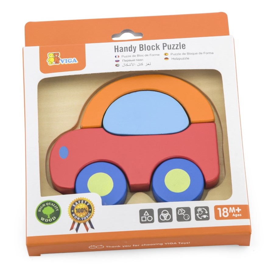 Mini Wood Block Puzzle Car