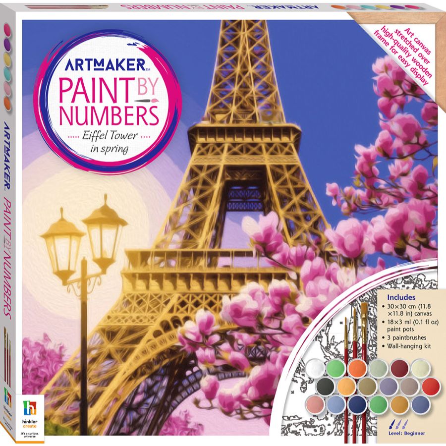 Art Maker Paint By Numbers On Canvas Eiffel Tower In Spring