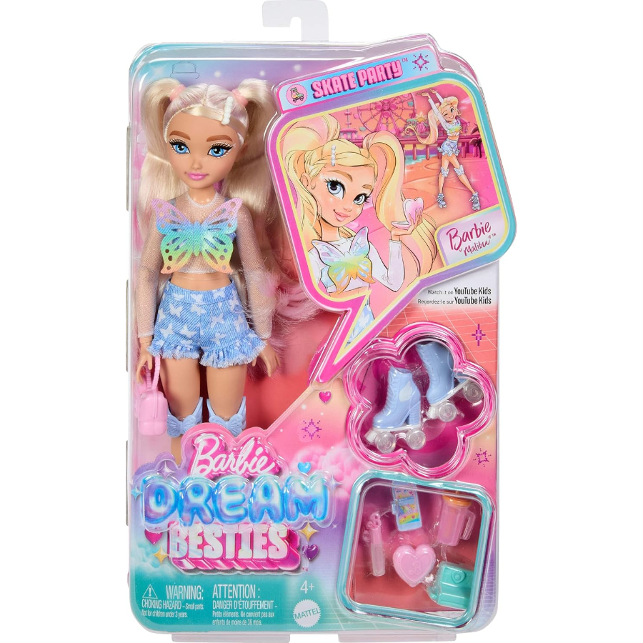 Barbie Dream Besties Malibu Roller Skating Doll & Accessories
