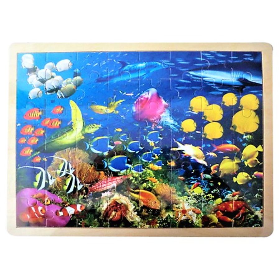 Wood Jigsaw 48 Piece Tropical Reef