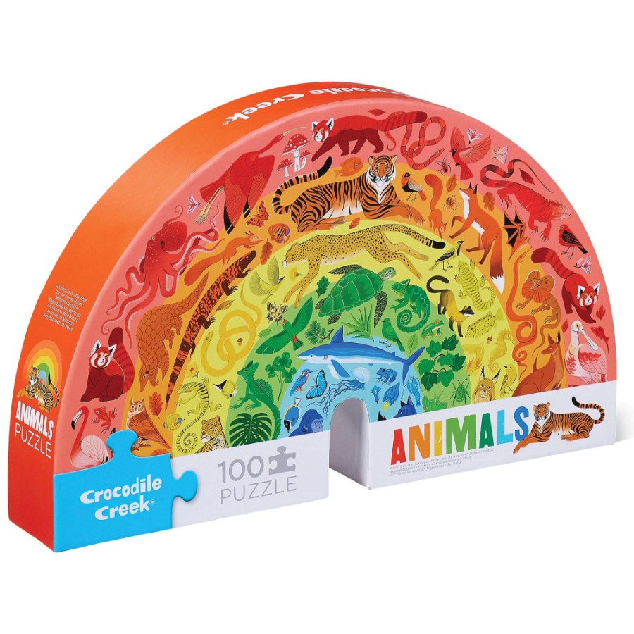 Crocodile Creek 100 Piece Puzzle Rainbow Animals